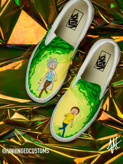 A throwback to one of my first big projects for Comic-Con Delhi. These Rick and Morty Vans feature the duo stepping out of one of their portals.
