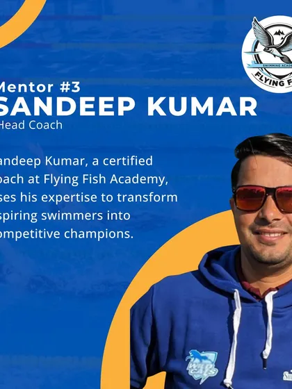 Meet our Head Coach, Sandeep Kumar. As a certified coach, he specializes in transforming aspiring swimmers into competitive champions by focusing on long-term athletic development and personalized training strategies.
