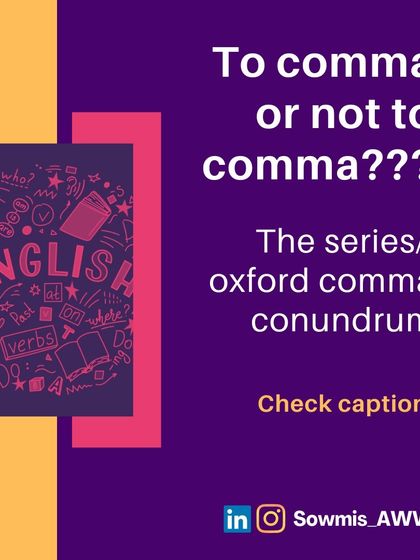 To comma or not to comma? This post dives into the Oxford comma debate. I'm a firm believer in using it, as it ensures clarity and avoids strange misunderstandings, especially in formal academic writing.