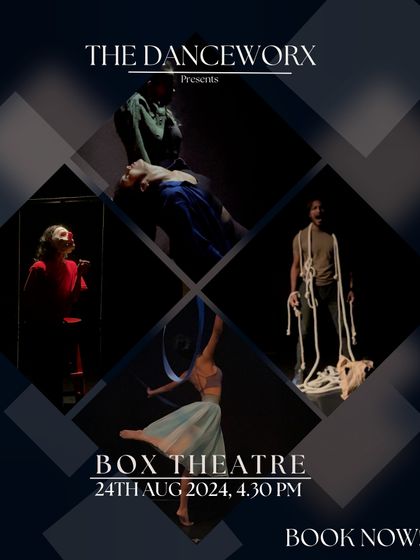 This poster for our "Box Theatre" series showcases the variety of performances presented. The event is a platform for students to experiment with dance, theatre, and music in an intimate setting, allowing them to explore the depths of their creative abilities.