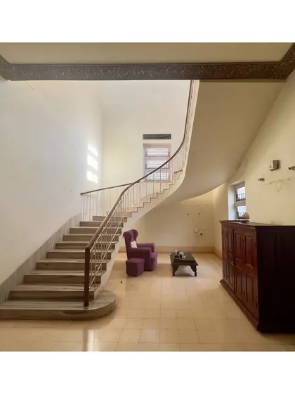 The elegant sweep of a cantilevered staircase within the Art Deco residence we are currently restoring. Preserving and highlighting such original features is central to our process of honoring the architectural narrative of a building.