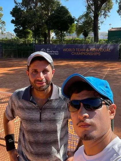 A selfie on the court before a match at the World Championships. We are always focused and ready for the challenge.