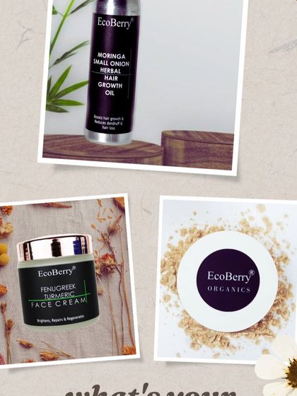 What's your pick? This image showcases our Moringa Small Onion Herbal Hair Growth Oil alongside our Fenugreek Turmeric Face Cream, two of our popular natural solutions.