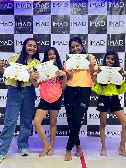 A group of our talented girls celebrating their performance at the annual show.