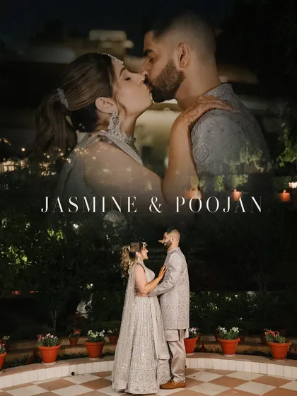 A dreamy double-exposure portrait from the engagement night. It layers a full-length shot with a romantic close-up kiss, capturing the magic of the moment.