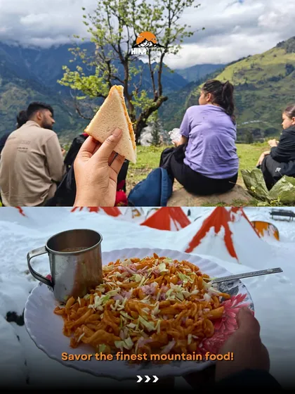Savoring the finest mountain food. Whether it's a simple sandwich on a break or hot pasta in the snow, food just tastes better up here.