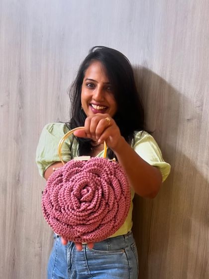 Busy Needles by Utpala Viswanath - Custom Crochet Fashion & Accessories Signature Rose Bags photo 17