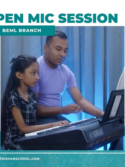 A teacher guides a student during a keyboard lesson. We offer personalized, one-on-one attention to ensure concepts are clearly understood.