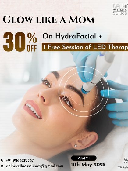 Let her glow like a mom with our Mother's Day special. Enjoy 30% off a HydraFacial and get a complimentary session of LED Therapy to enhance the radiant results.