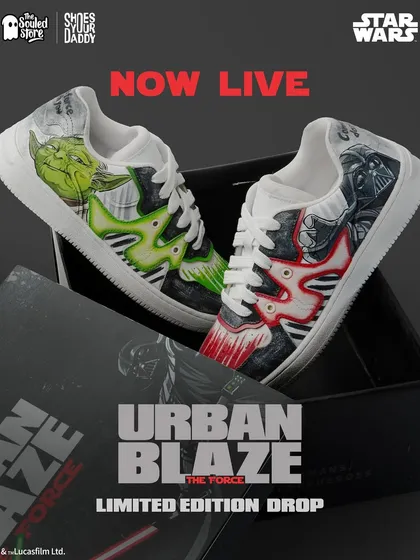 The official launch graphic for my limited edition Star Wars sneaker collaboration with The Souled Store. A proud moment for me as a self-taught artist.