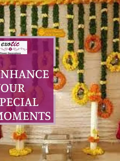 Our traditional hanging floral decorations are perfect for enhancing the festive spirit in your home. This design is ideal for pujas and family gatherings.