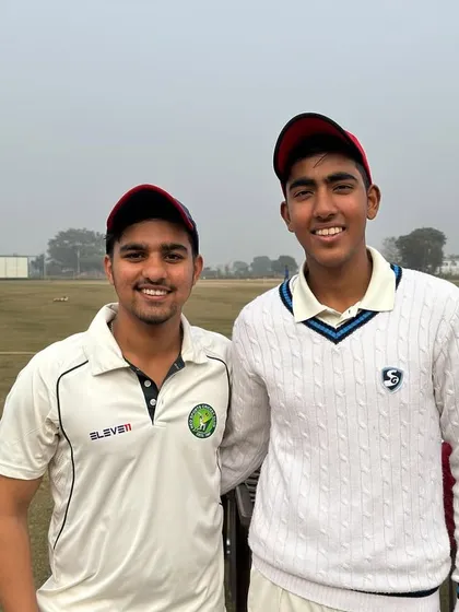 Two of our promising players, Naman Pare and Aarnav Koul, after a successful match for Neo Sports CC. Their partnership was instrumental in securing a comprehensive victory.