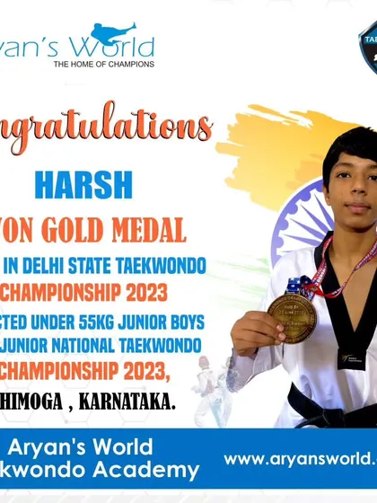 Harsh wins Gold at the 39th Delhi State Championship, selected for the Junior National Championship.