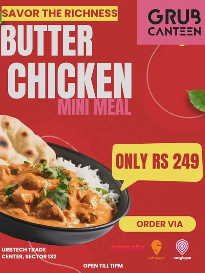 My Butter Chicken Mini Meal is perfect for one person. It features tender chicken in a rich, creamy tomato gravy, served with your choice of rice or naan, providing a complete and satisfying meal.