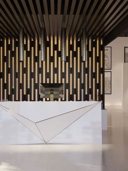 These additional renders explore different angles of the marketing office concept. They highlight the open, gallery-like feel, the dramatic lighting, and the clean, modern aesthetic I envisioned for a space that is designed to sell a vision.