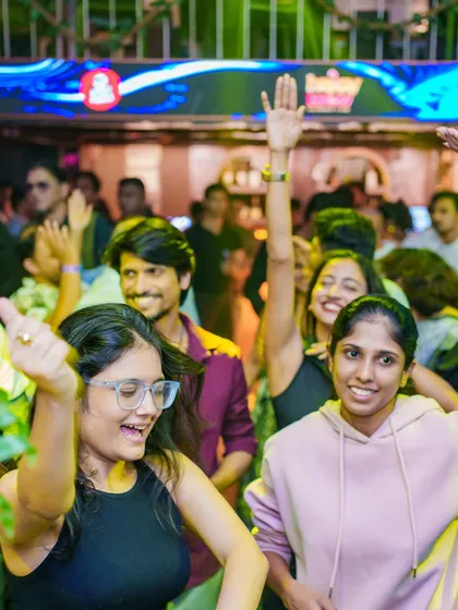 The joy on their faces says it all. The dance floor at Happy Brew is always full of people letting loose and having fun.