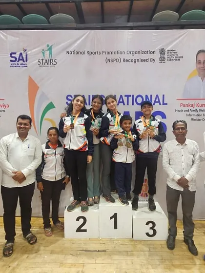 The podium is a result of dedication and teamwork. Here, our athletes and coaches celebrate their victories at the Stairs National Games. We are incredibly proud to see their hard work translate into national-level success.