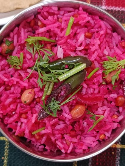 My festive beetroot rice is pretty in pink and oh-so-tasty. It's a fun and healthy way to add color to your meal.