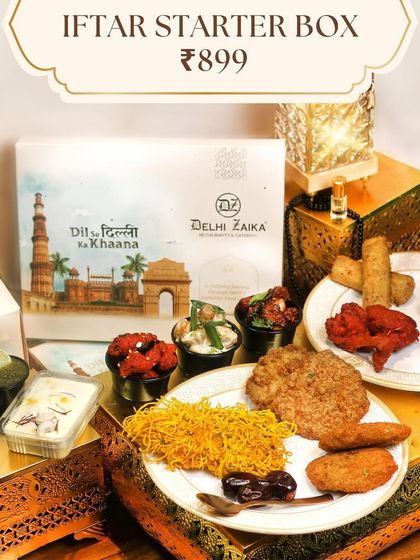 Another look at the Iftar Starter Box, a mouthwatering assortment of kebabs, tikkis, and fusion appetizers to share.