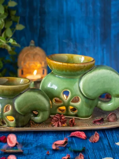 Create a spa-like atmosphere in your own home with these adorable ceramic elephant oil burners. Available in two sizes, they gently diffuse your favorite essential oils while the candlelight flickers through the cutouts. They are a beautiful way to practice mindfulness and relaxation.