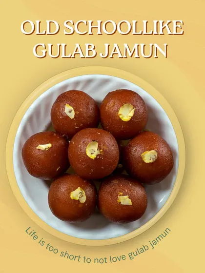 You can't go wrong with a classic Gulab Jamun. Ours are soft, spongy, and soaked in a fragrant sugar syrup. We garnish them with slivered nuts for that extra touch of richness.