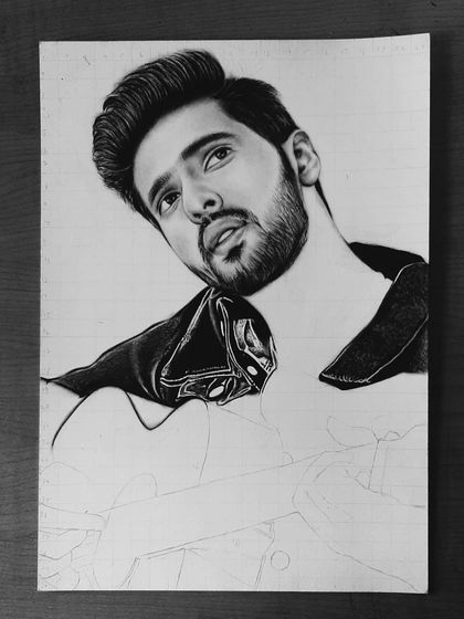 Follow the 90-hour journey of my Armaan Malik portrait. These progress shots show how I use the grid method to ensure accuracy and build up the face, hair, and clothing textures.