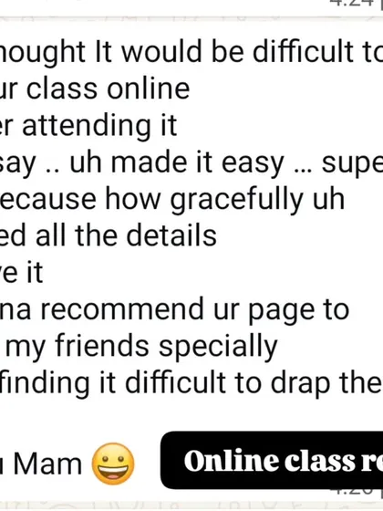 This student found my online class "super easy" to follow and is now recommending my page to her friends. This makes me so happy.