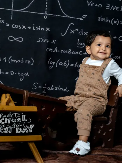 Cooler than your average student. This little one is ready for his first day of school.
