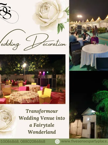Our event planning services extend to versatile outdoor settings. This collage displays our capabilities in arranging large tented events for formal functions and lively garden parties with complete DJ and lighting setups for a more relaxed atmosphere.