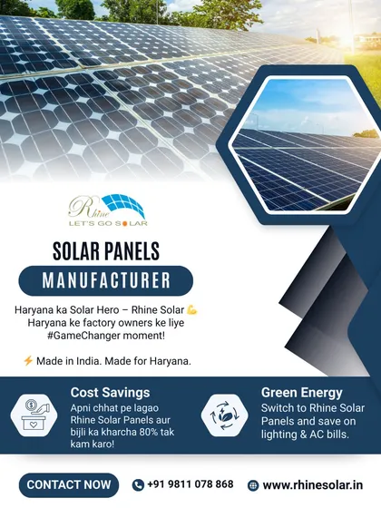 Haryana's solar hero is here for factory owners. This is a game-changer. Install my panels on your roof and reduce your electricity costs by up to 80%. Made in India, for Haryana.