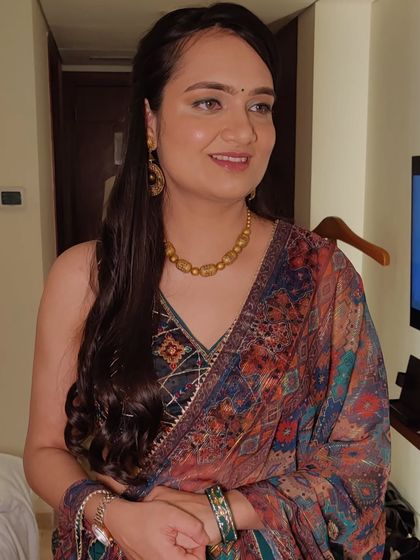 Party makeup for the lovely Mallika. She requested a very minimal look, so we focused on dewy skin, glossy nude lips, and softly defined eyes.