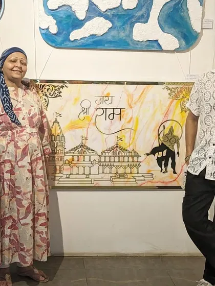 This picture with my family at my exhibition means the world to me. Their support has been everything on this journey from being an engineer to a full-time artist.
