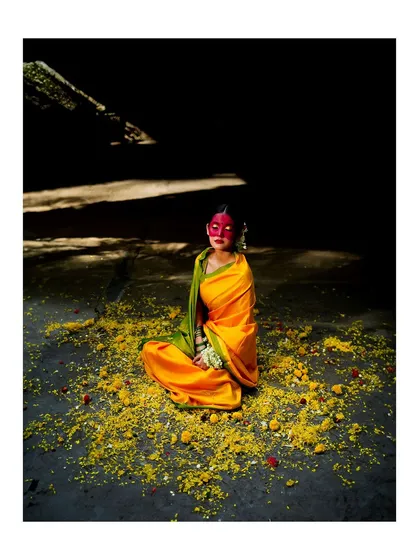 This is a conceptual portrait inspired by the Haldi ceremony. Using dramatic light and shadow, I aimed to capture the cultural significance and vibrant color of turmeric in an artistic, memorable way.