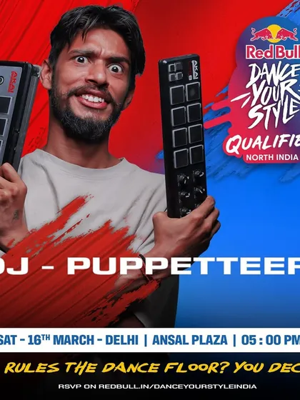 The official poster for the Red Bull Dance Your Style North India Qualifiers, where I was the DJ. Events like these are a perfect match for my high-energy, multi-genre sets.