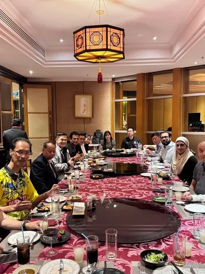 Another view from the VIP dinner in Bangkok, seated with officials from across Asia. Our presence at these gatherings solidifies India's position in the international karate community.