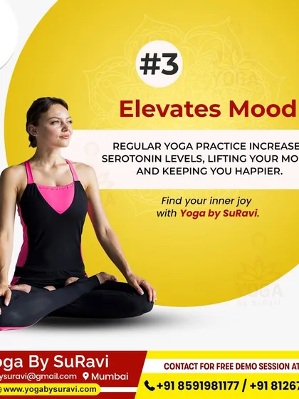 Regular yoga practice elevates your mood by increasing serotonin levels. Find your inner joy with our personalized sessions.