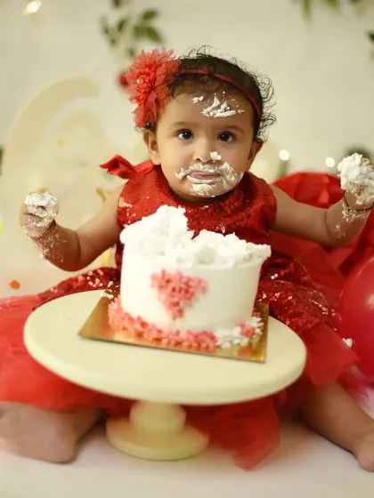 There is nothing more fun than a first birthday cake smash session. I love capturing the pure joy and messy fun as your little one dives into their cake. My studio is fully equipped with props and backdrops to make this milestone celebration unforgettable.