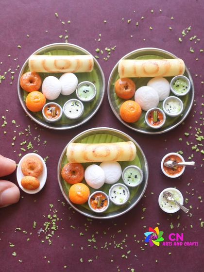 Three identical South Indian breakfast platters, perfect for a custom gift order.