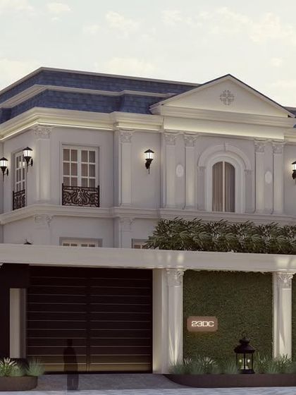 A perspective view of "The Clarence," revealing the depth of the design. While appearing as one structure from the front, it cleverly conceals two distinct residences, showcasing our innovative approach to family living.