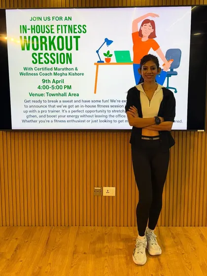 Another shot from a corporate wellness event. It's rewarding to share my passion and help others discover the power of movement.