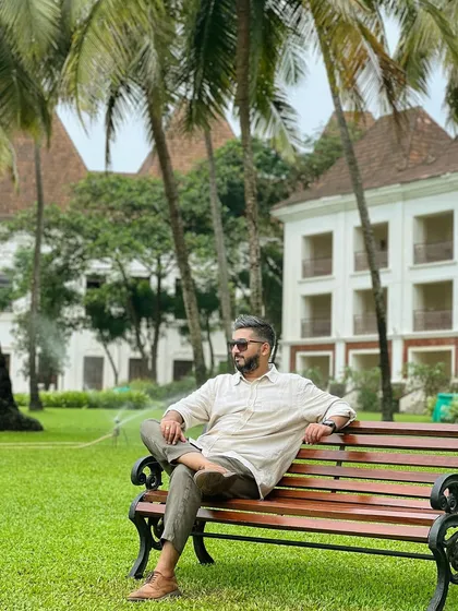 Relaxing on location, but the camera is never far away.