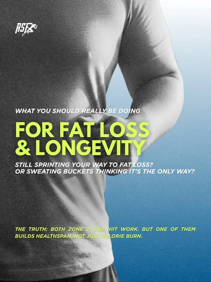 For fat loss and longevity, both Zone 2 and HIIT have a role. But Zone 2 is what builds your healthspan, not just your calorie burn.