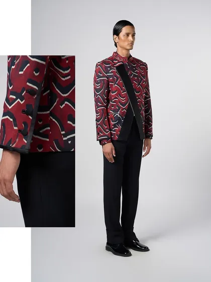 A high-fashion look for menswear brand Line Outline. I used sharp contouring and a sleek, wet-look hairstyle to create a modern and edgy silhouette.