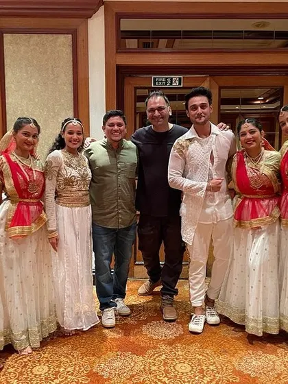 Our team with celebrity guest Ayush Sharma. It's always an honor to work with and choreograph for talented artists.
