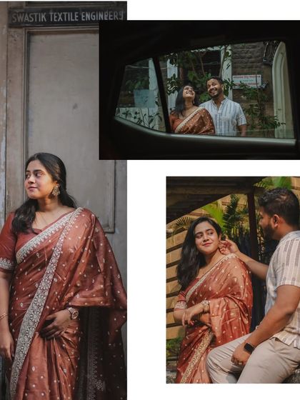 This collage tells a story of a day in the city, from a thoughtful solo portrait to candid moments shared in a taxi and by an old doorway.