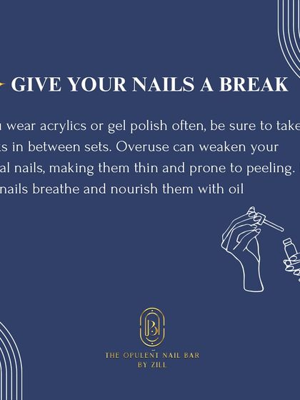 If you frequently wear gel polish or acrylics, it's important to give your nails a break between sets. This allows them to breathe and recover, preventing them from becoming thin or brittle.
