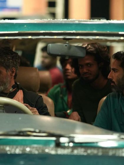 Inside the hero car, choreographing a driving sequence. Car stunts require meticulous planning and coordination between the driver, camera crew, and stunt performers.