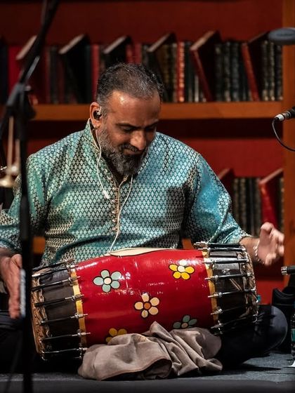 The amazing Pramath Kiran on mridangam at Windmills. His rhythmic mastery and joyful expression are a highlight of every show. He is also the co-producer of my album 'Vari'.