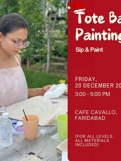 Our December workshops are all about festive fun, like this tote bag painting session where you can create your own holiday-themed accessory.