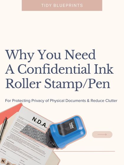Protecting your privacy is a key part of decluttering paperwork. This post explains why I always have a confidential ink roller in my kit to quickly and securely black out sensitive information before recycling.